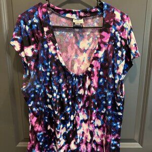 Worthington Woman's Stretch 1X Short Sleeve Blouse